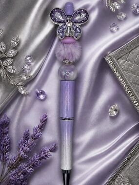 Handmade Beaded Bow Pen